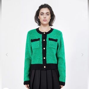 Urban Revivo - CONTRAST TRIM PATCHED POCKET CARDIGAN